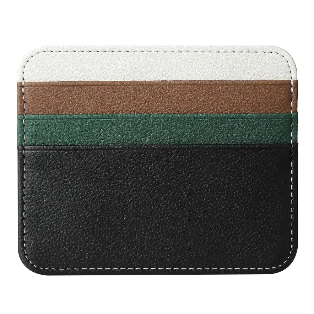 Sleek Double-Sided PU Leather Card Holder & Coin Pouch Wallet