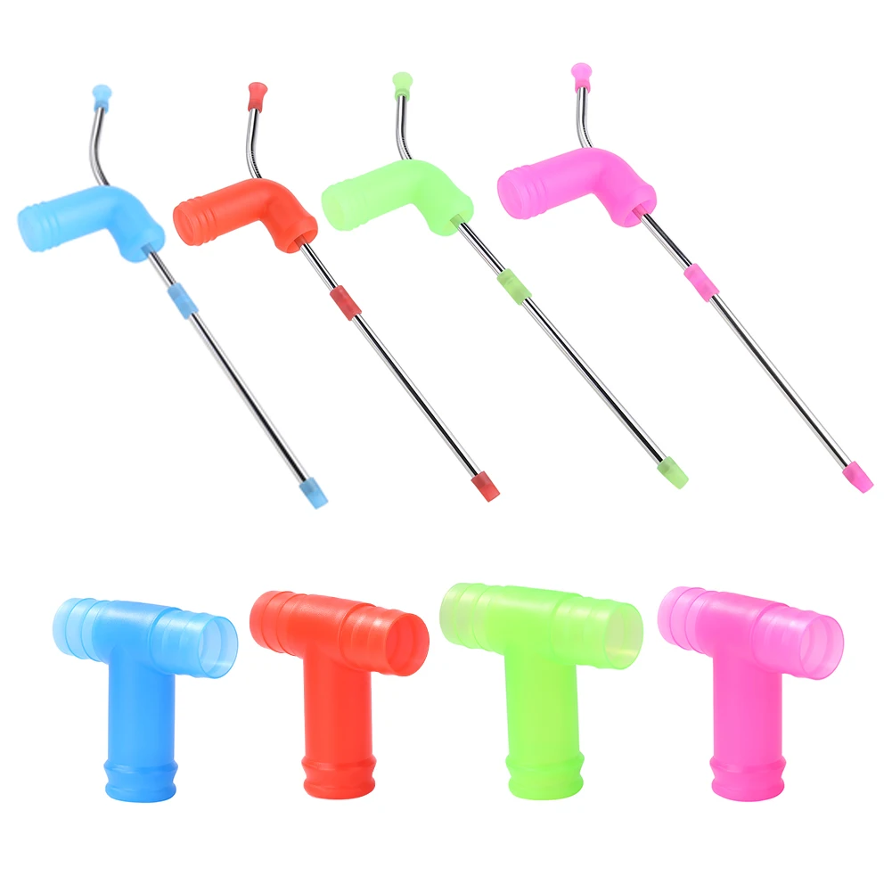 1PC Beer Snorkel Straw Beer Bong Funnel Slammer Double Beer Artifact