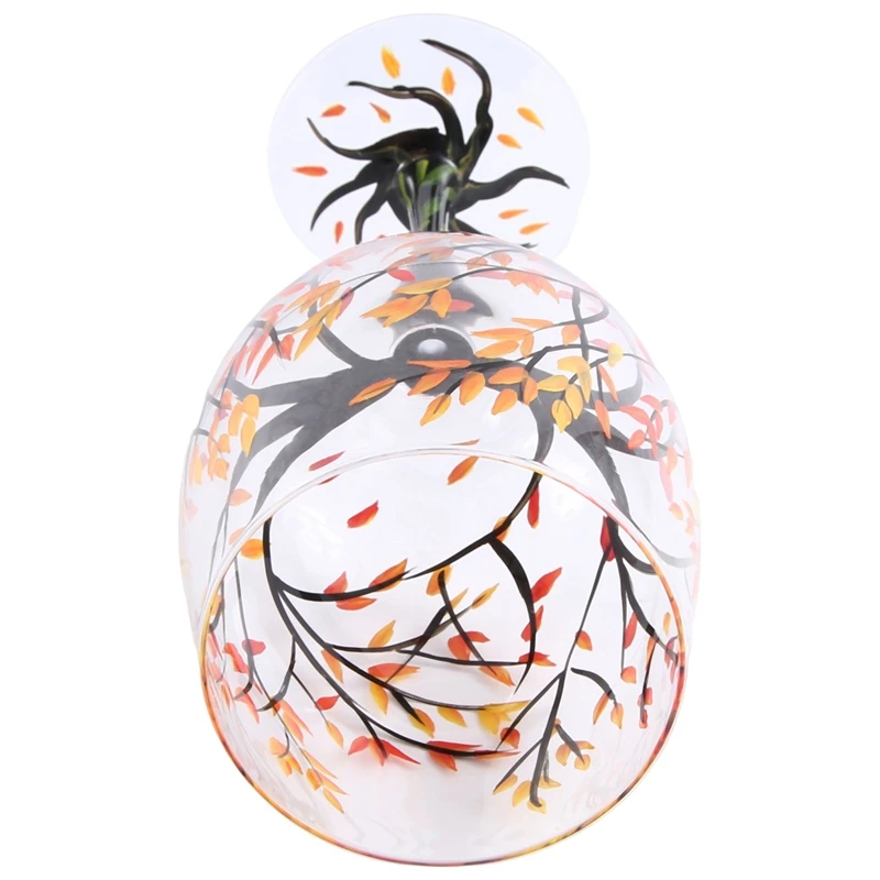 1Pcs HOT-Autumn Tree Wine Glass-Fall Colors-Leaves Of Red, Yellow, Orange Hand Painted Fall Leaf Reusable