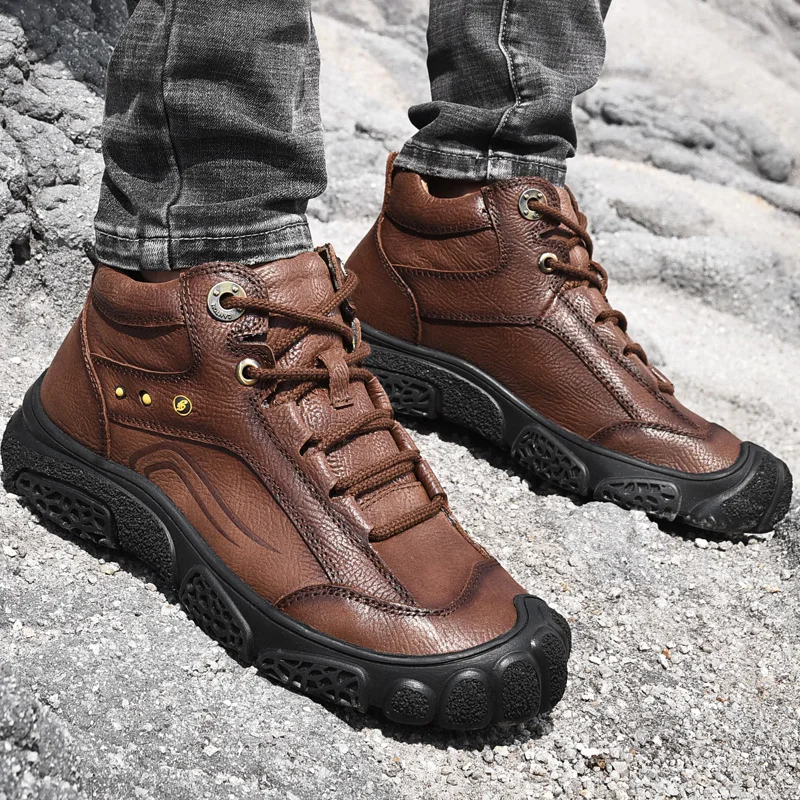 

Men Winter Fur Cold-resistant Wearable Boots Male Outdoor Camping Hiking Climbing Trekking Hunting Non-slip Shoe Sports Sneakers