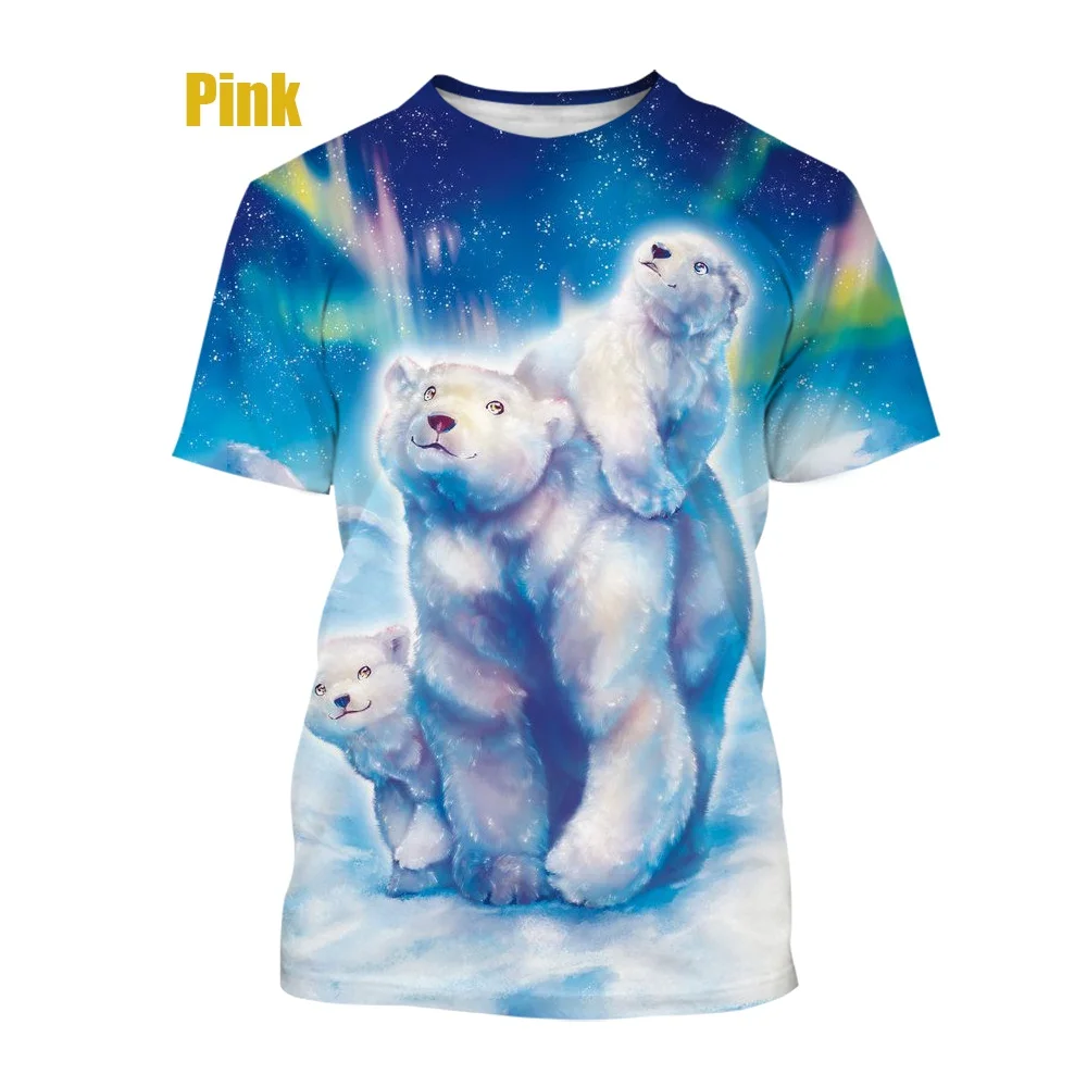 

Creative Cute Polar Bear 3d Printed T-shirt Men and Women Casual Fashion Top T-shirt Breathable and Comfortable T-shirt