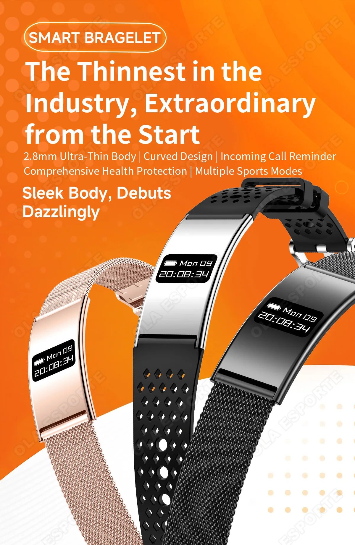 Smart Fitness Armband mit Herzfrequenz