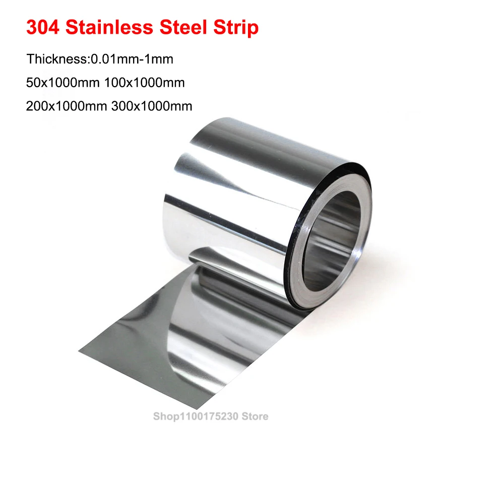 

1PCS Thick 0.01mm-1mm Stainless Steel Strip 304 Steel Sheet Thin Steel Plate / Foil Corrosion Resistance Can Customize Size