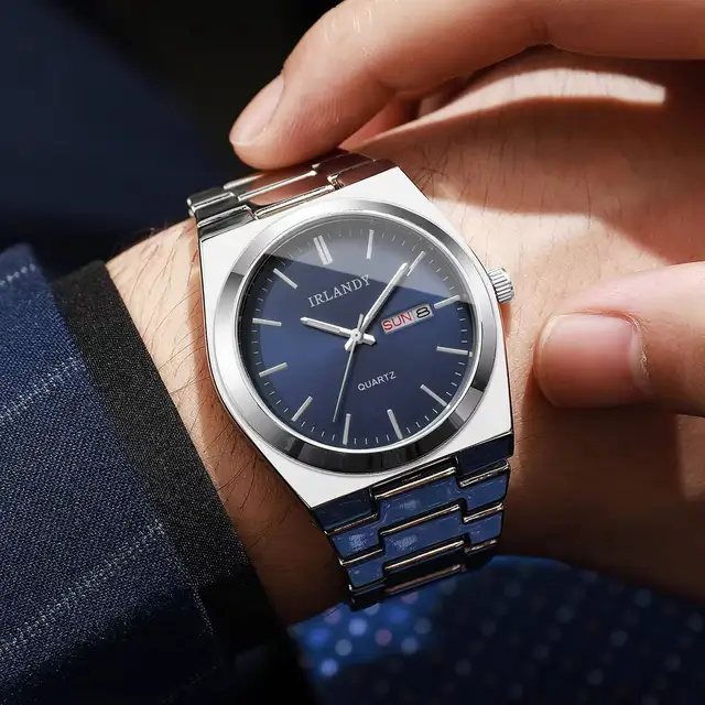 Fashion Men's Calendar Quartz Watch Luxury Men Business Watches - Image 3
