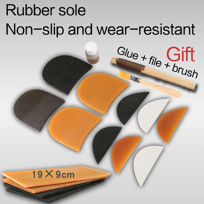 1 Pair DIY Replacement Shoe Soles Rubber Heel Anti Slip Repair Outsole Soft Flat Thicken Elastic Rubber Protector For Men Women - Image 3