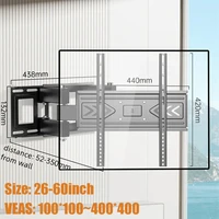 Adjustable Wall Mount TV Bracket for 26-60 inch OLED, LCD, LED tilt TV wall mount Full-motion TV Stand VESA MAX 400x400mm 40kg - Image 2