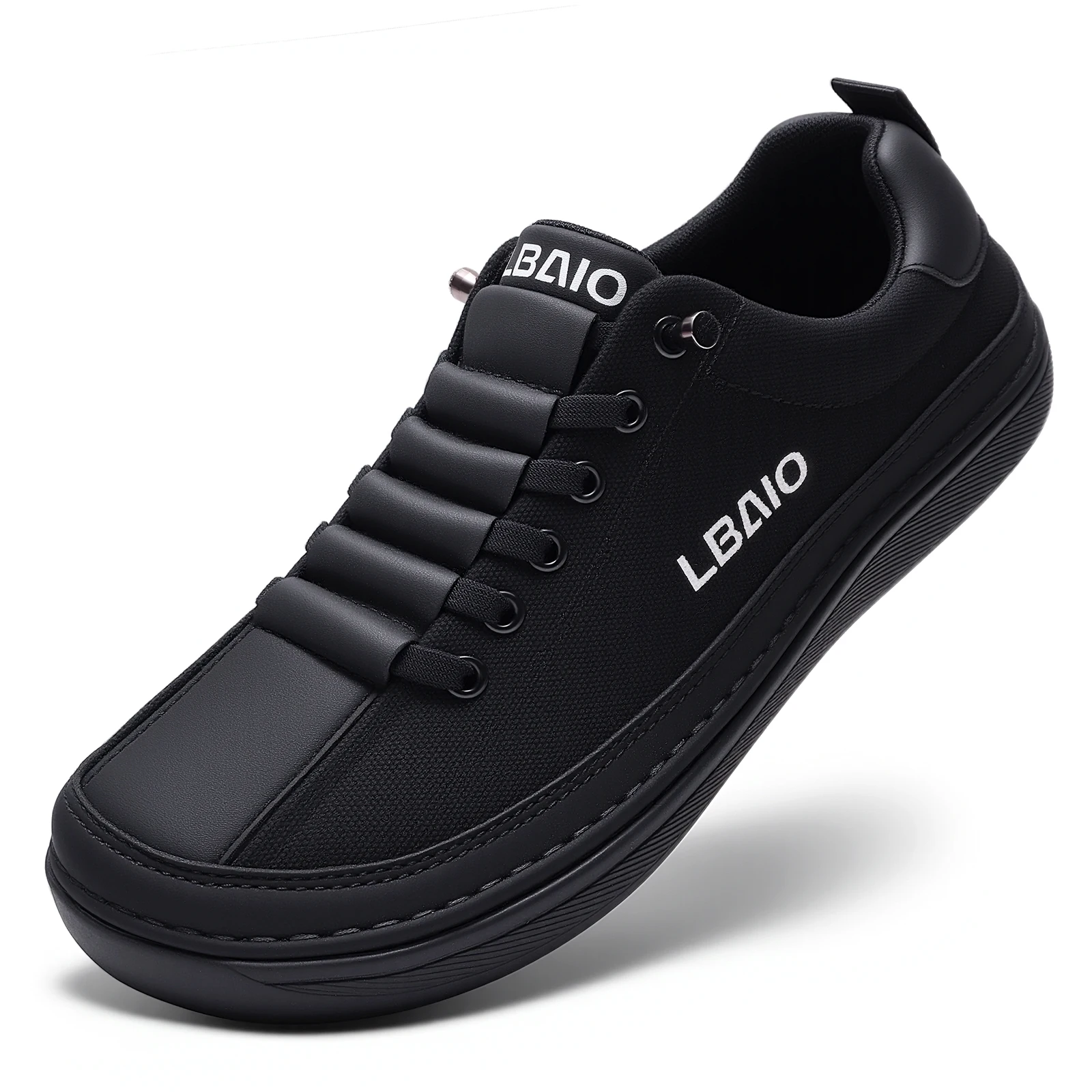 LBAIO Hike Barefoot Shoes Casual Loafers for Mens Comfortable Wide Toe Box Slip On Walking Leather Canvas Tennis Shoes
