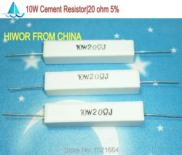 

(10pcs/lot) 10W 20 ohm Ceramic Cement Power Resistor 20 ohms High Frequency Ceramic Resistors