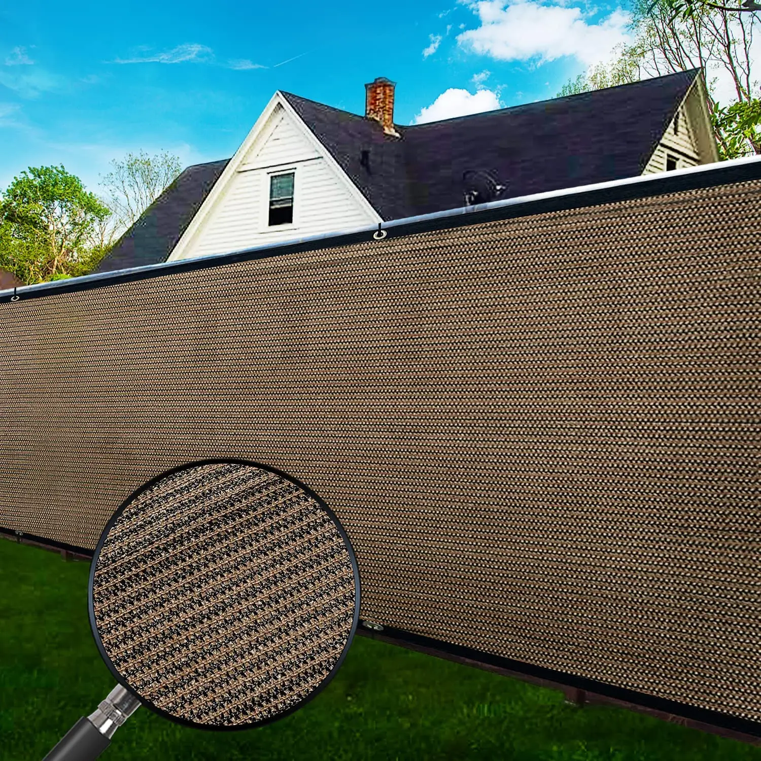 Windscreen Mesh Privacy Screen Fence Commercial Shade Cover with Grommets- Heavy Duty ...