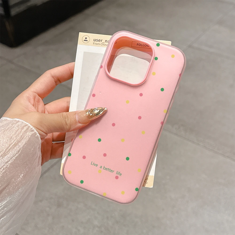 Candy Color Polka Dots Soft Matte Phone Case