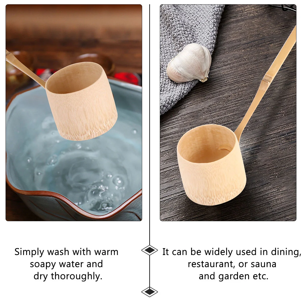 1pc Long Handle Bamboo Spoon Japanese Tea Spoon Water Dipper Wood Bamboo Japanese Water Ladle Wood Ladle