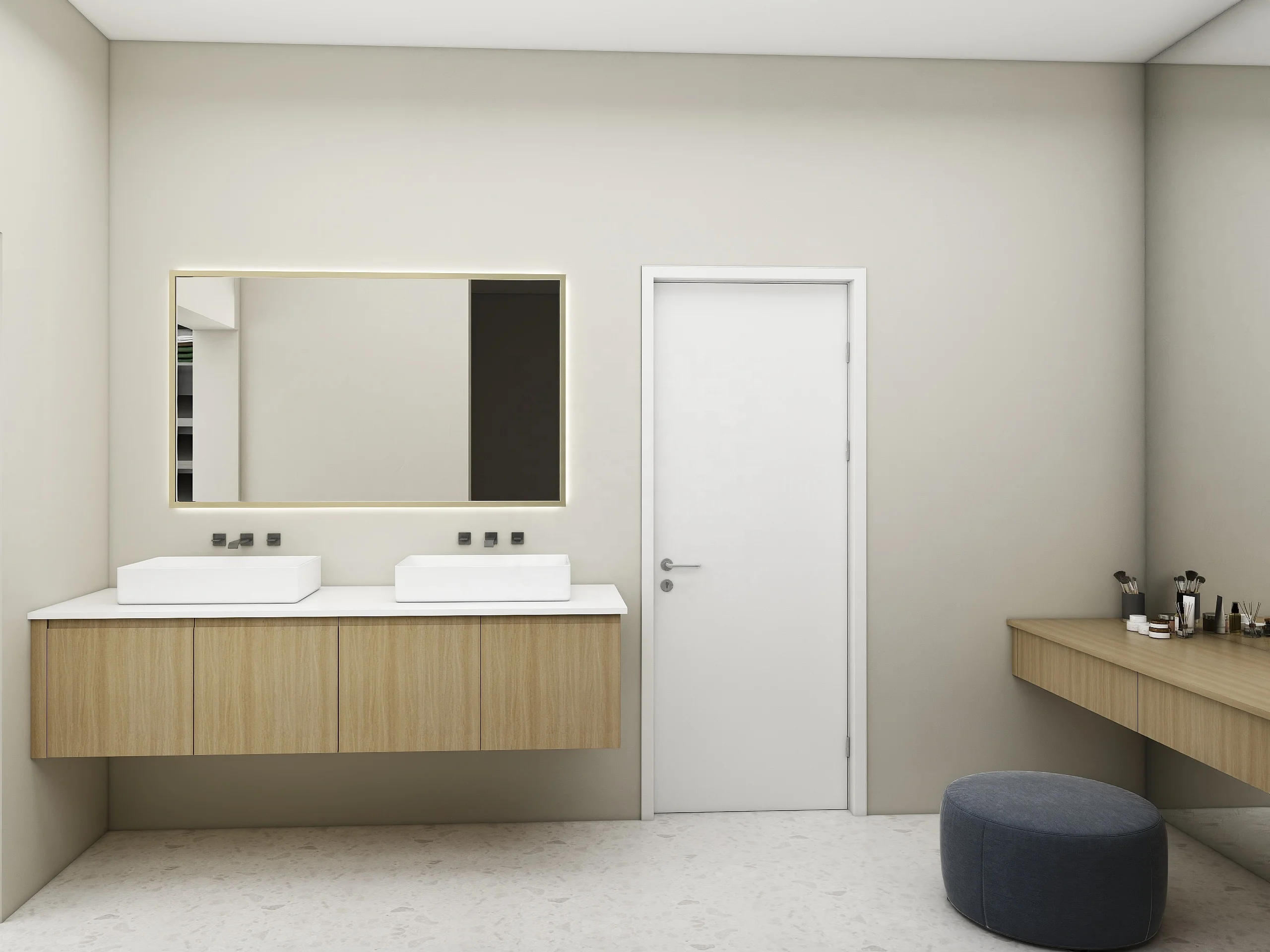 Simple Design Wall Mounted Bathroom Vanity With Double Sink Bathroom Vanity Modern Set