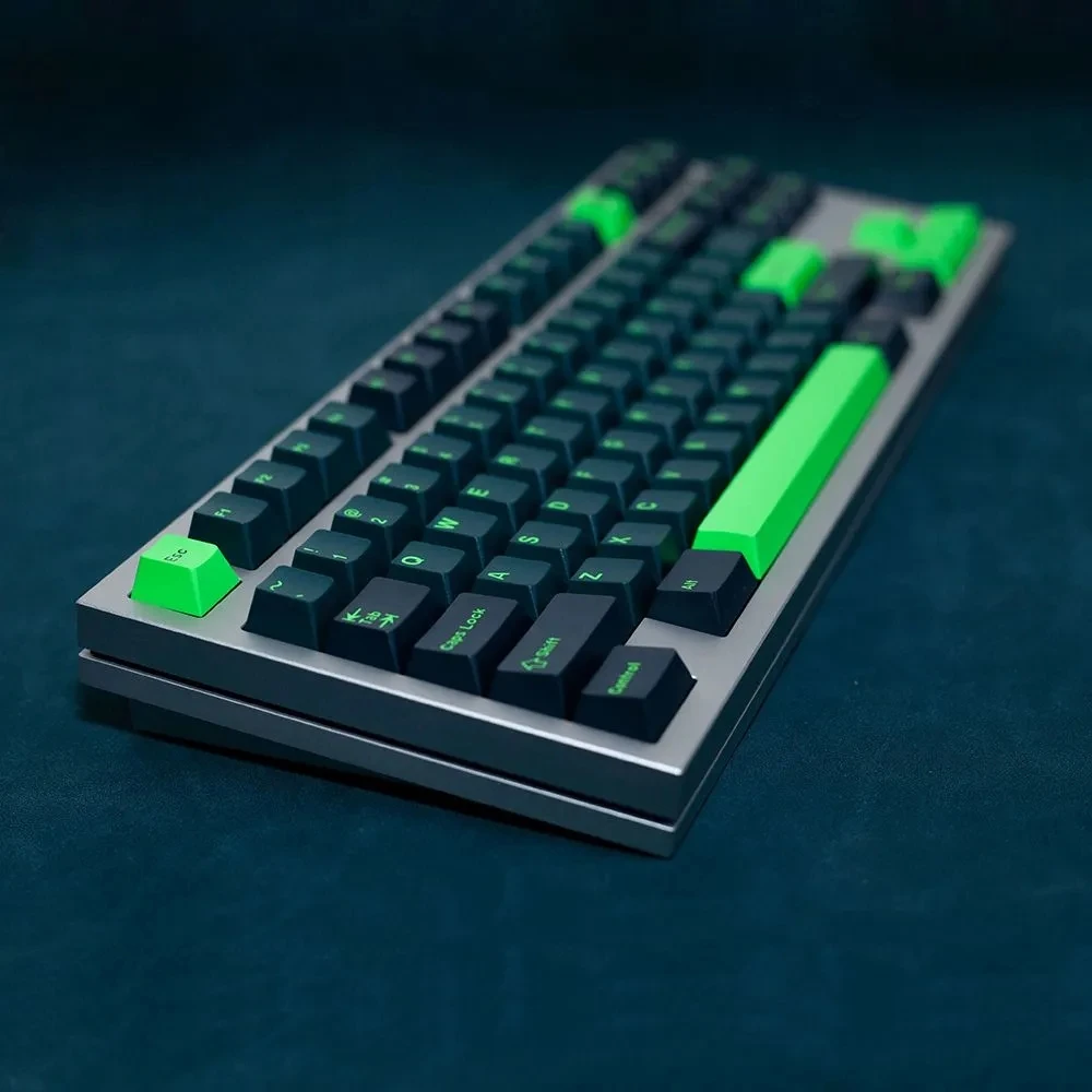 173 Keys GMK Sound Waves Mechanical Keyboard Keycap Matcha Light green