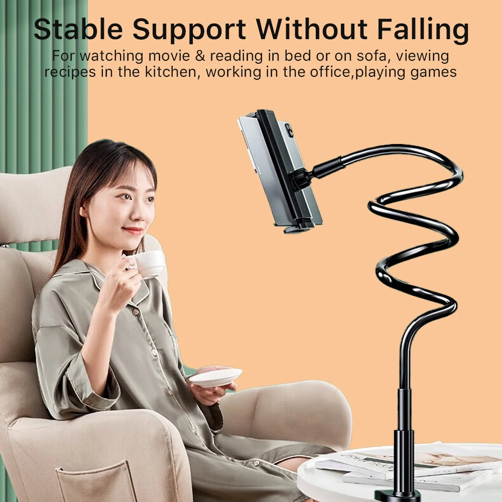 Tablet Stand CASEPOKE Bedside Table Tablet Stand Adjustable Long Arm Clamp Tablet Lazy Stand Suitable For iPad Samsung Xiaomi 4-11 inches tablet holder tablet stand ipad laptop holder