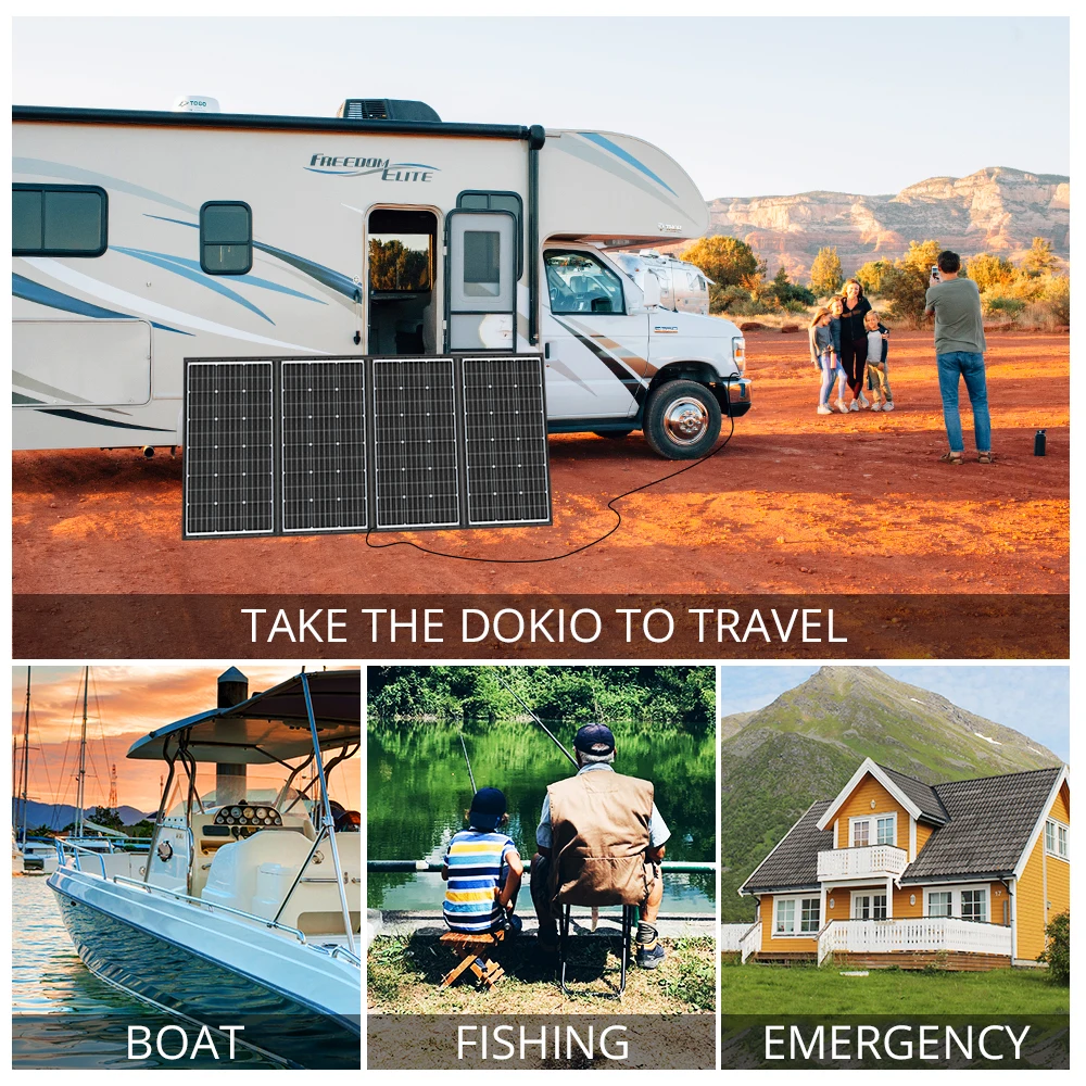 DOKIO 36VFFSP-220M Kit de Panel Solar Portátil 200W Controlador 10A - Image 3