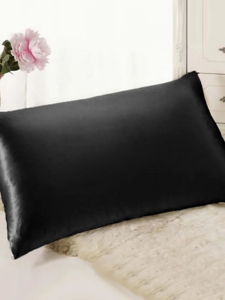 100% Queen Standard Satin Silk Soft Mulberry Plain Pillowcase Cover Chair Seat Square Pillow Cover Decorations for Home Pillow 3