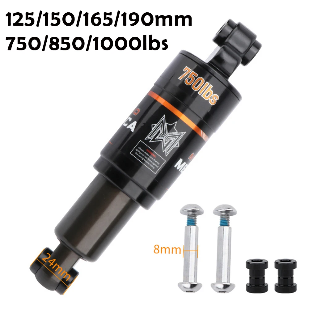 

Bicycle MTB Rear Shock Absorber 125/150/165/190mm 750lbs/850lbs/1000lbs Aluminum Mountain Bike Scooter Oil Spring Rear Shock