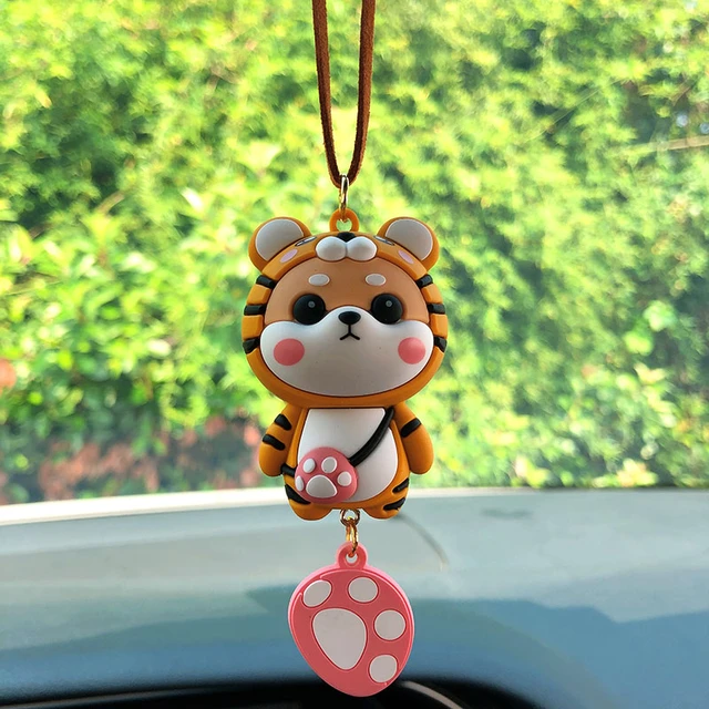 Décoration d'intérieur de voiture Anime mignon, pendentif de rétroviseur  automatique, tigre de balançoire de dessin animé Kawaii, cadeaux de  voiture