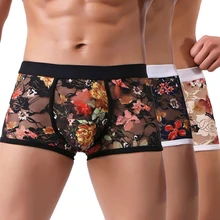

New Sexy Lace Boxer Men Underwear Mens Boxers Male Boxershorts Size M-2XL