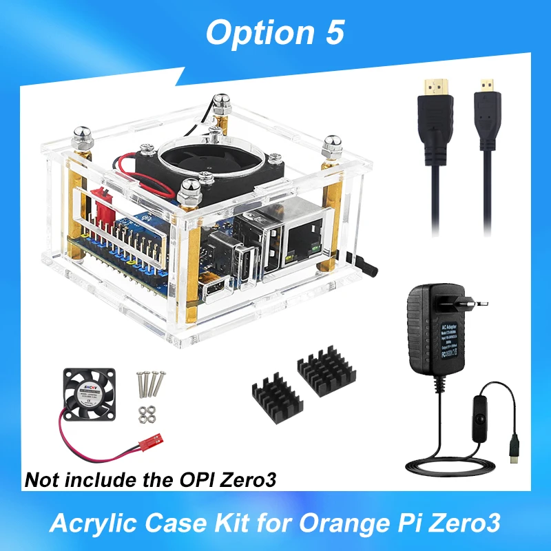 Transparent Acrylic Cooling Case with Optional Fan and Heatsink for Efficient Passive Cooling