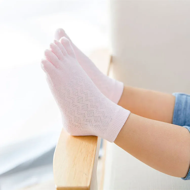 5 Pairs Toddler Baby Socks Solid Cotton Five Fingers Kids Boys Girls Mesh Breathable Toe Socks 1-3-6-10-12 Children Accessories 12 S9bf842e67ccd49988cb3cf2a794a63f3n