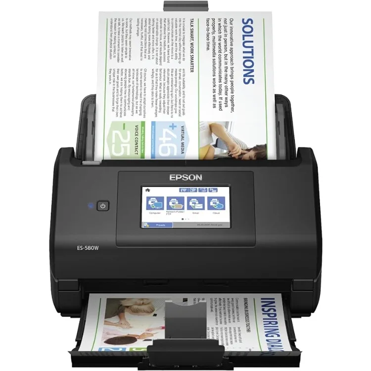 

Workforce ES-580W Wireless Color Duplex Desktop Document Scanner for PC with 100-sheet Auto Document Feeder