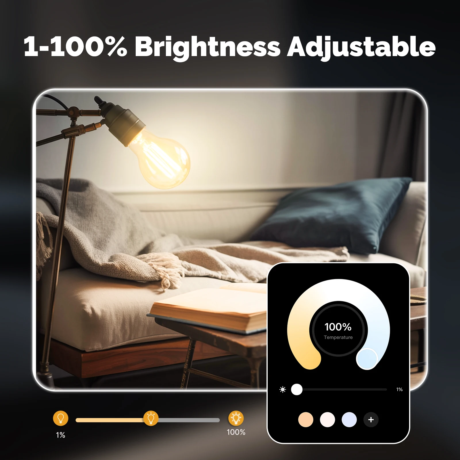 Smart Filament Bulb MOSE Tuya Matter WiFi Smart Filament Bulb E27 Energy Saving Light Dimmable APP Remote Control Alexa GoogleHome for Voice Control
