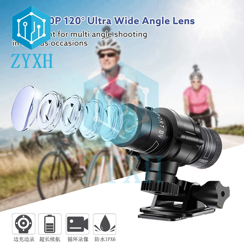 1080P Sports Camera Camcorder Waterproof Mini Outdoor Bike Motorcycle Helmet HD Action Camera 12M Pixels DV Car Video Recorder 4