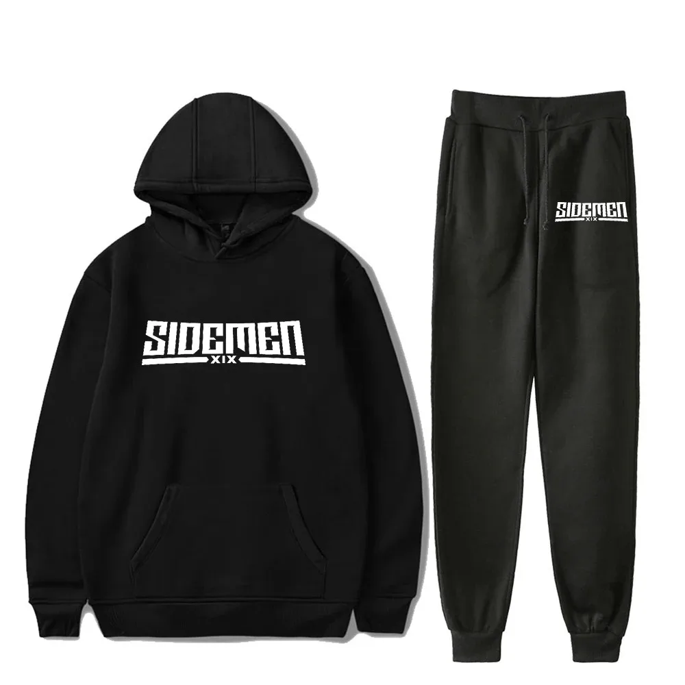 Thomas Sanders Sidemen Merch Two Piece Set Sweatshirts + Sweatpants Mulheres Homens Hoodie Jogger Pants 2024 Hip Hop Roupas