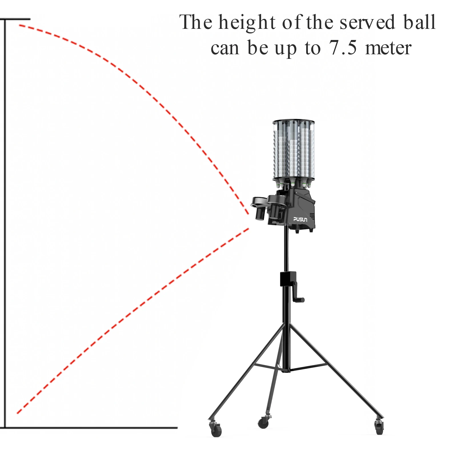 PB-6001 Advanced Badminton Machine: App-Controlled, 180+ Shuttlecock Capacity, Customizable Modes-Professional Badminton Launc