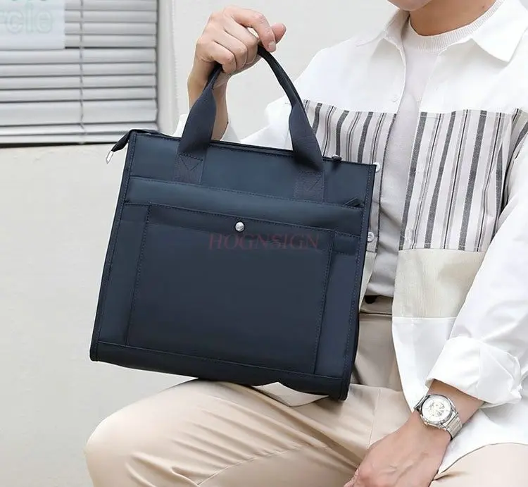 1pcs 방수, 경량 나일론 비즈니스 다층 서류 가방, 남성용 핸드백, 멀티 포켓 전화 가방, 캐주얼 파일 가방