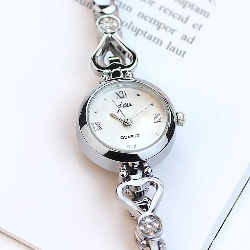 

Роскошные женские часы 2024, простые кварцевые наручные часы с маленьким циферблатом, часы с браслетом, женские часы, подарок для девушек, часы для женщин