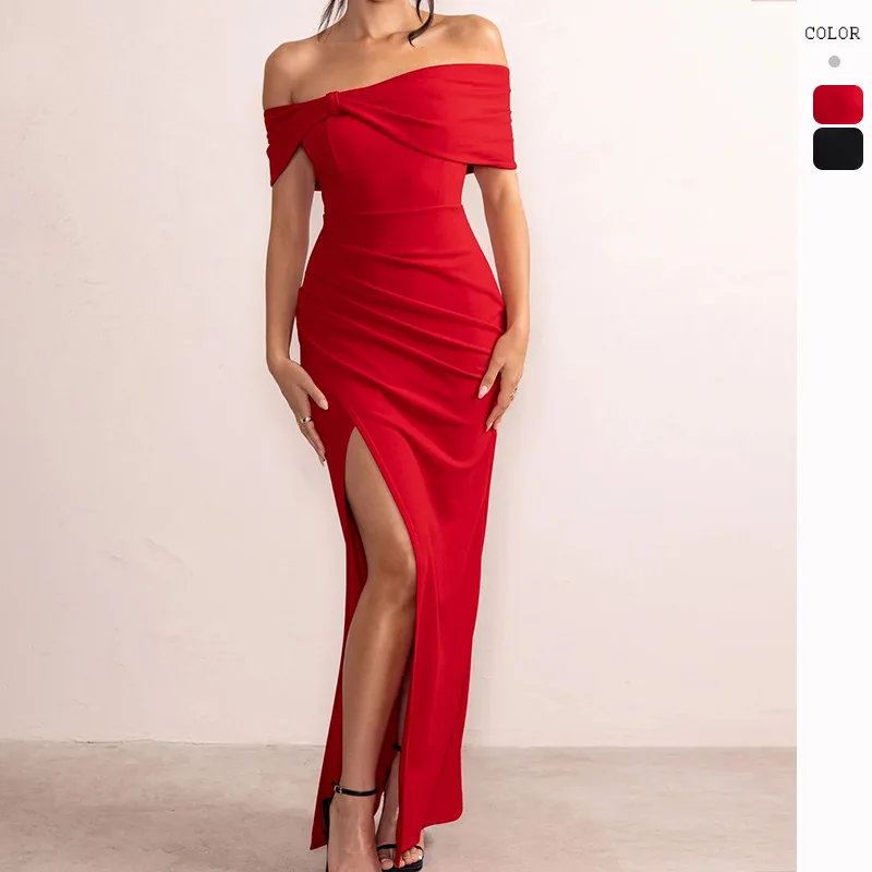 

High Quality 2024 Sexy Women Clothes Female Pure Color Splice Dress Grace Beautiful Pleated Skirt Spring Summer Traf Y2k Party