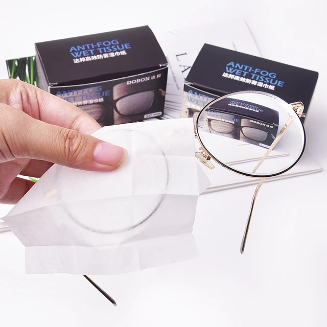 Toallitas húmedas para gafas, papel desechable para lentes de teléfono  móvil, antiniebla, toallitas para Lentes de vidrio - AliExpress
