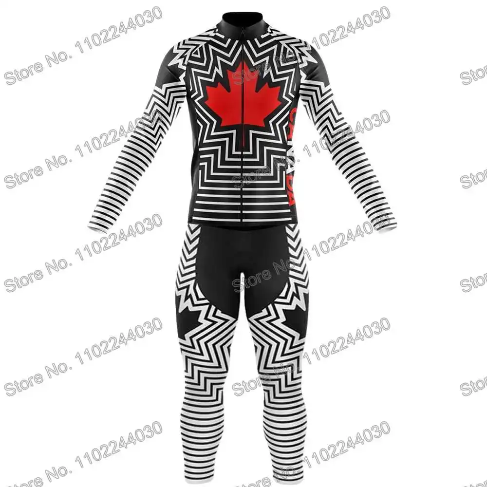 Canada Cycling Clothing Winter Cycling Jersey Men's Set Road Bike Shirt Suit Autumn MTB Women Bicycle Thermal Jacket Suit Tights