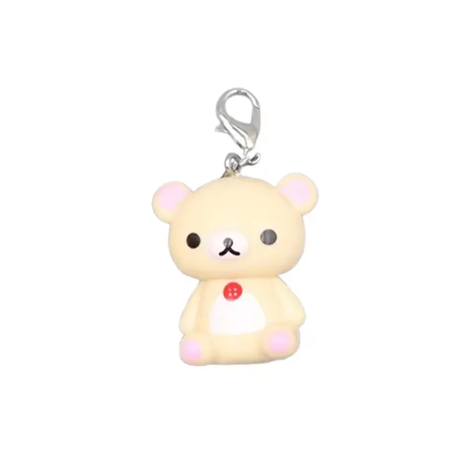 2pcs Kawaii Rilakkuma Easy Bear Keyrings Lazybear Doll Keychains