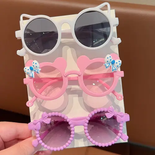 2/3Pcs Boy Girl Cute Bear Frame Bowknot Kids Children Fashion Glasses Eyewear - Image 9