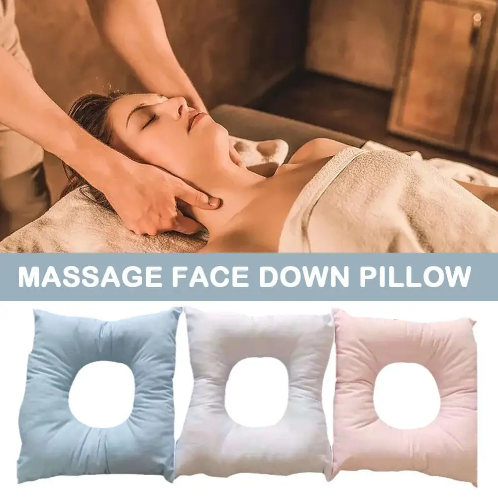 

Массажная подушка для лица-квадратная подушка для спины и шеи, подушка для спа-столика, мягкая хлопковая подушка с отверстиями, моющаяся и многоразовая