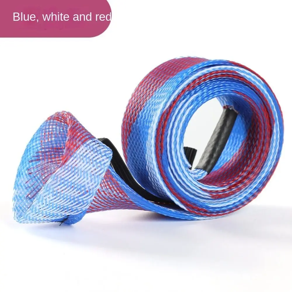 Braided Mesh Pole Sock Braided Mesh Protector Telescopic PET Fishing Rod Protector 30mm*170cm Colorful Spinning Rod Sleeve