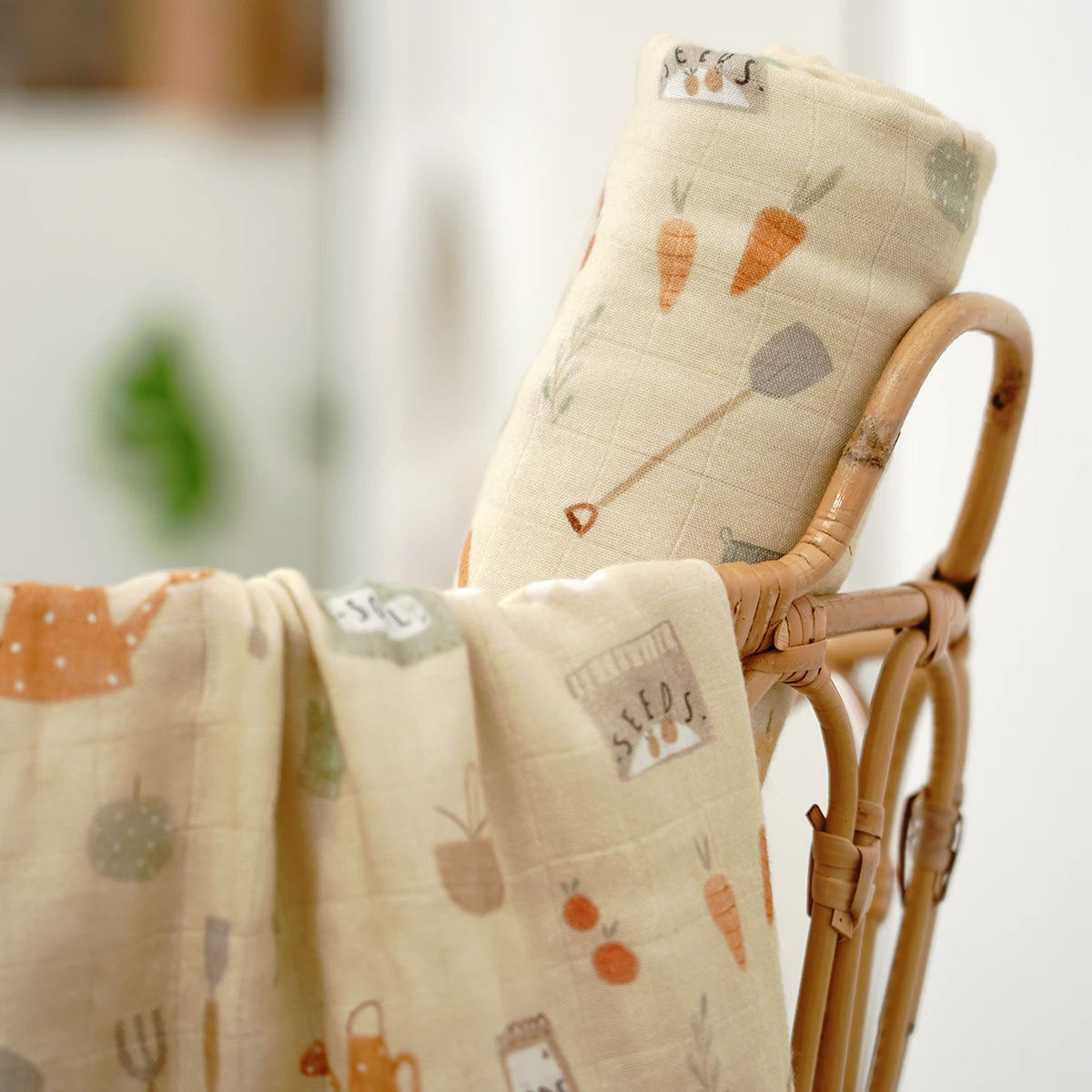 Elinfant Digital Print Bamboo Cotton Muslin Swaddle Blanket Soft Baby Bath Towel Swaddle Wrap Stroller Cover 4