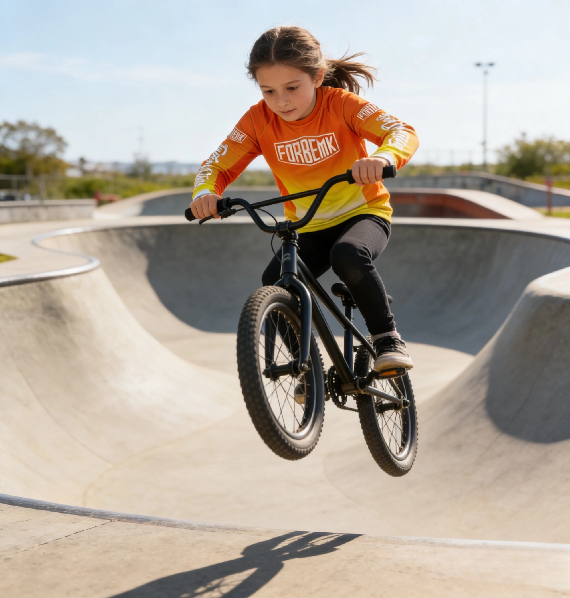 FORBEMK 키즈 레이싱 BMX 자전거 라이딩 슈트 고강도 트레이닝 전문 사이클링 팬츠 유니섹스 오렌지 컬러 올 시즌