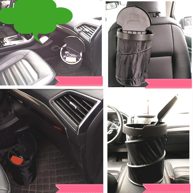 Hängende Auto Mülleimer Auto Lagerung Veranstalter wasserdichte faltbare  Auto Mülls ack mit Haken Auto Interieur Zubehör - AliExpress