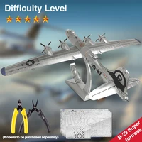 Piececool 3D Puzzles B-29 Super Fortress Metal Assembly Model Kits Creative Toys Jigsaw DIY for Adult Gifts 150Pcs 2