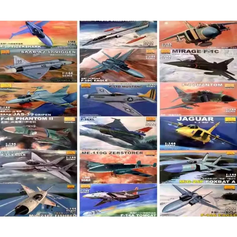 1/144 Plastic Assemble Fighter Military Aircraft Model USA USSR UK WWII Fighter Jets Bombers Mini Sand Table Toy