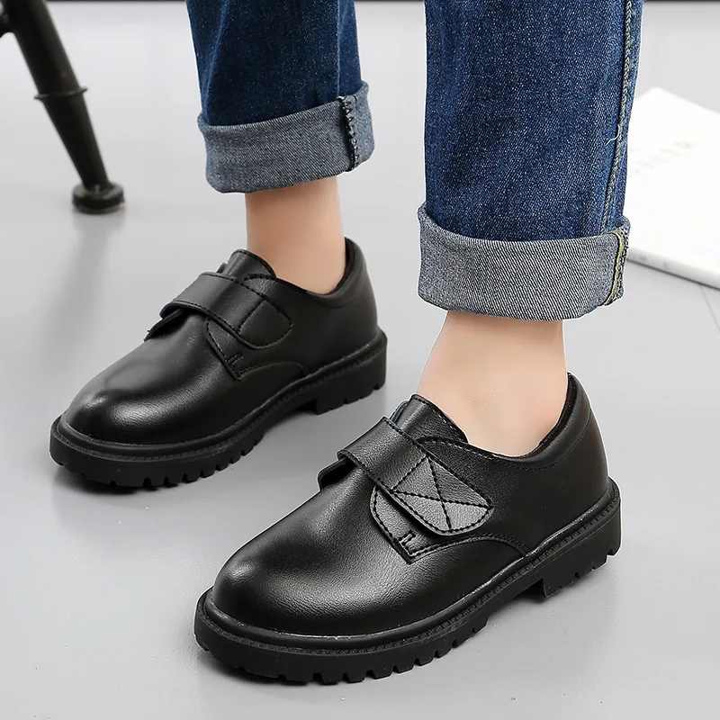 Boys Shoes Children Leather Shoes For Big Kids Teenagers Size 27-38 For Big Boy Formal Wedding Shoes British Style Simple Black - 3