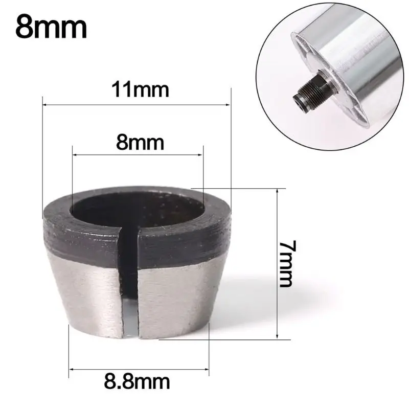 2024 New 6mm 6.35mm 8mm Collet Chuck Adapter Engraving Trimming Machine Electric Router High Bit