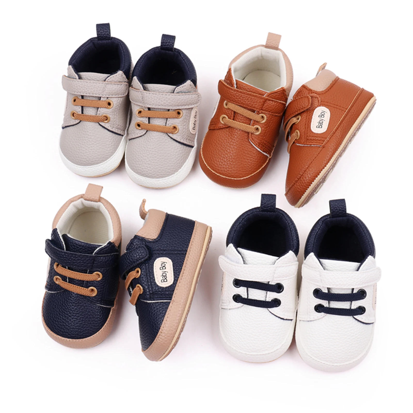 Toddler Boy PU Sneakers Casual Letter Print Cute Baby Flats Breathable Infant Walking Shoes for Newborn baby shoes