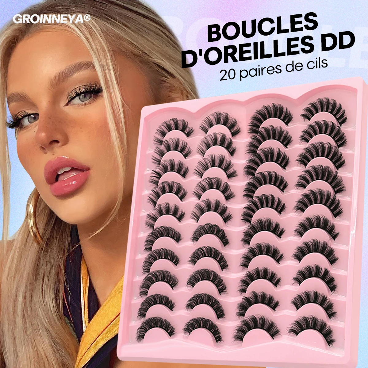 Russian Strip Lashes 5/10/20 Paires Fluffy Mink Lashes 3d Faux Cons de cils russes D Curl Fake Russian Strip Lashes 5/10/20 Paires Fluffy Mink Lashes 3d Faux Cons de cils russes D Curl Fake