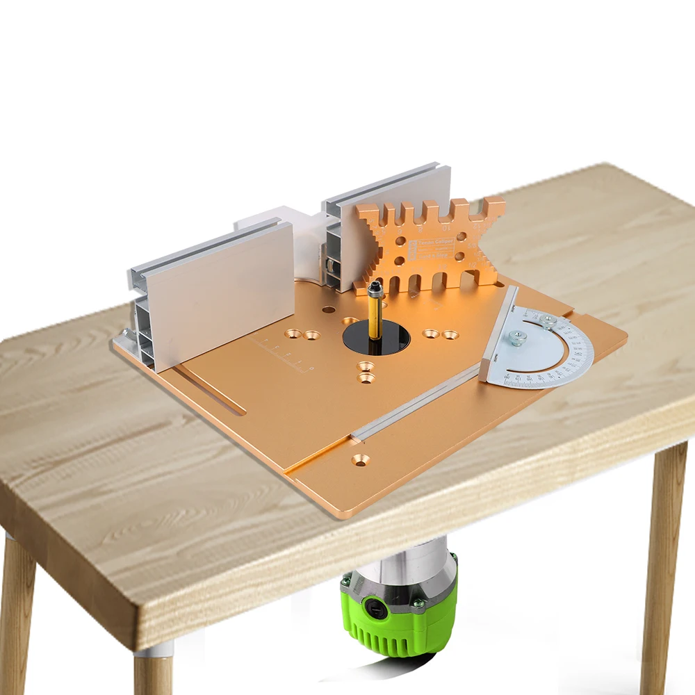 

Router Table Insert Plate Miter Gauge Guide For Woodworking Benches Aluminum Alloy Engraving Machine Trimmer Multifunctional