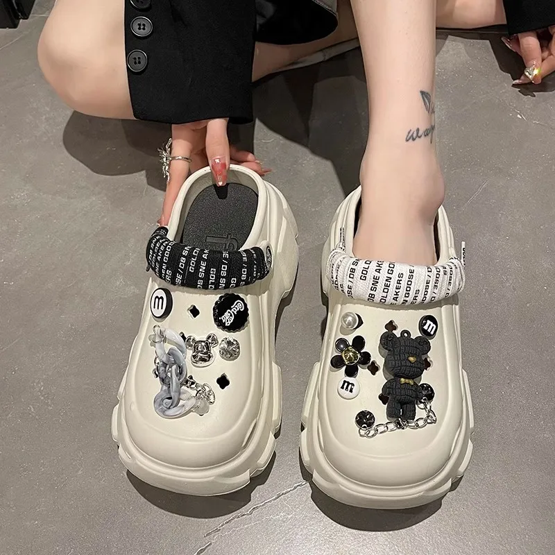 

2023 New Women's Elegant and Fashionable Street Beach Slippers Elevated Thick Sole Outdoor High Quality Summer Sandals
